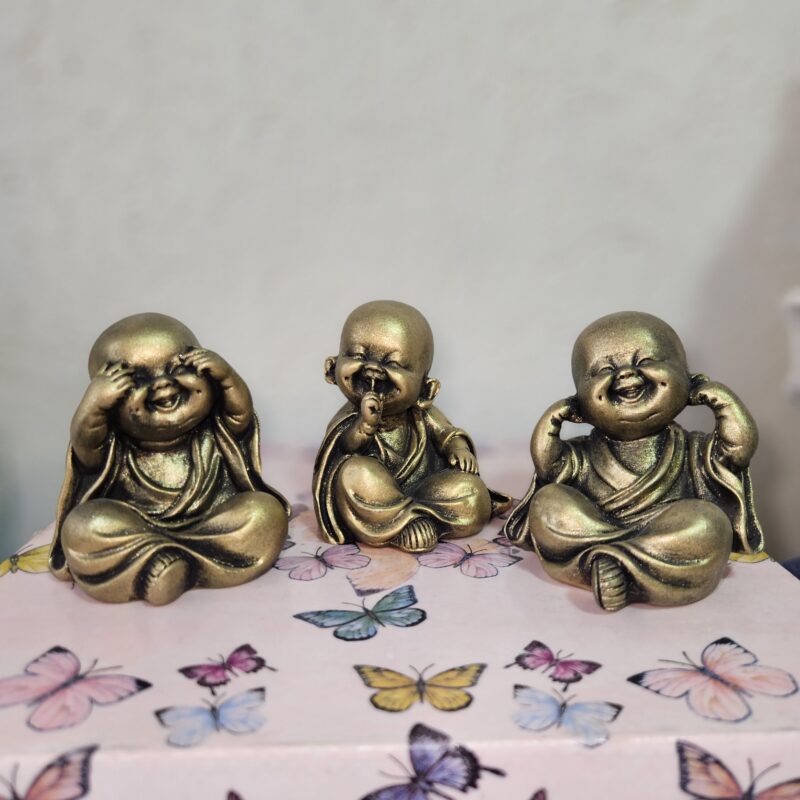 Trío de Budas de la Sabiduría y Protección de 8cm x 8cm